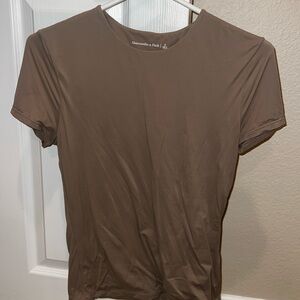 Abercrombie & Fitch Men's Taupe Short Sleeve Tee